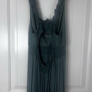 Dark teal hi lo maxi, with cut out back